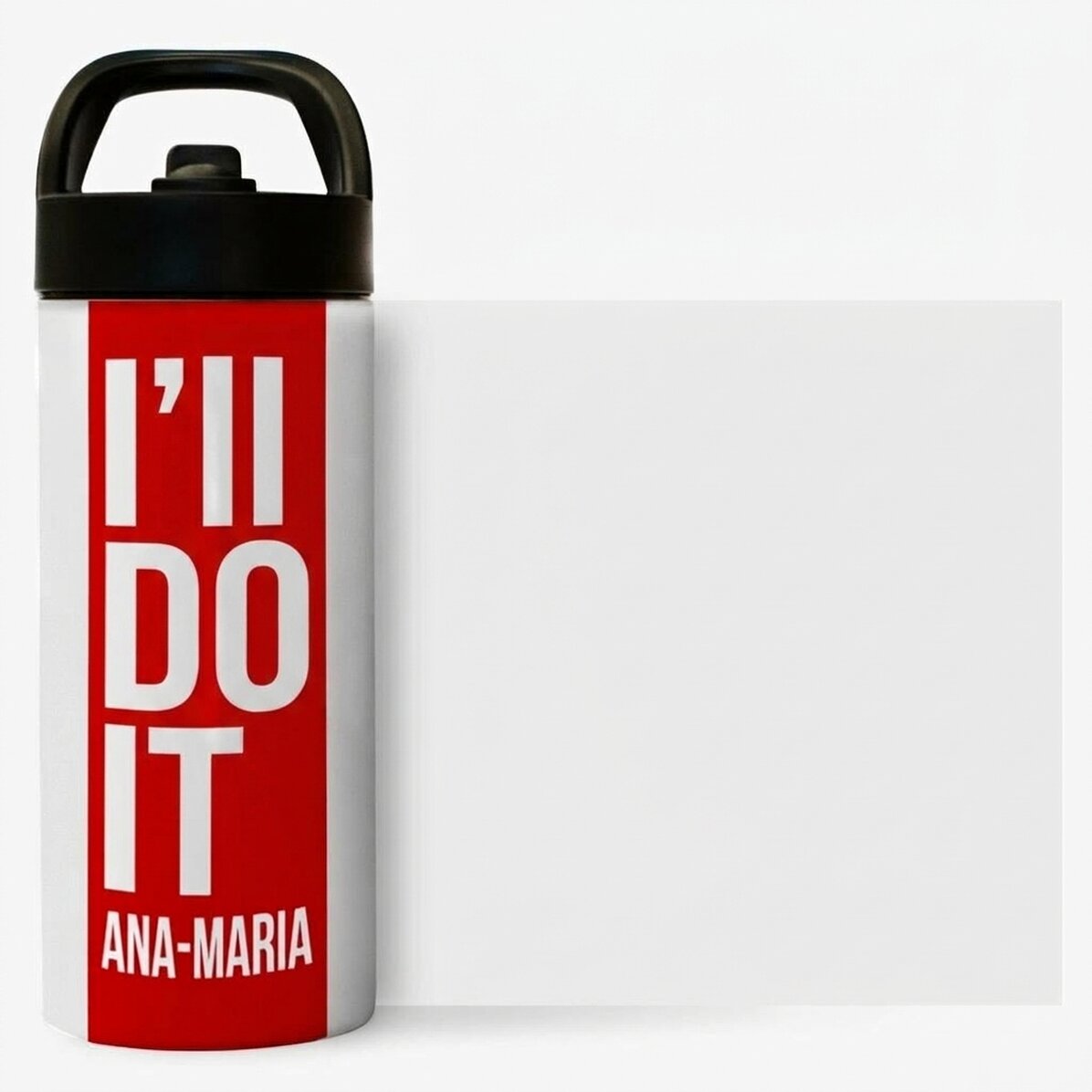 Thermosfles met handvat en rietje, gepersonaliseerd met naam - Don