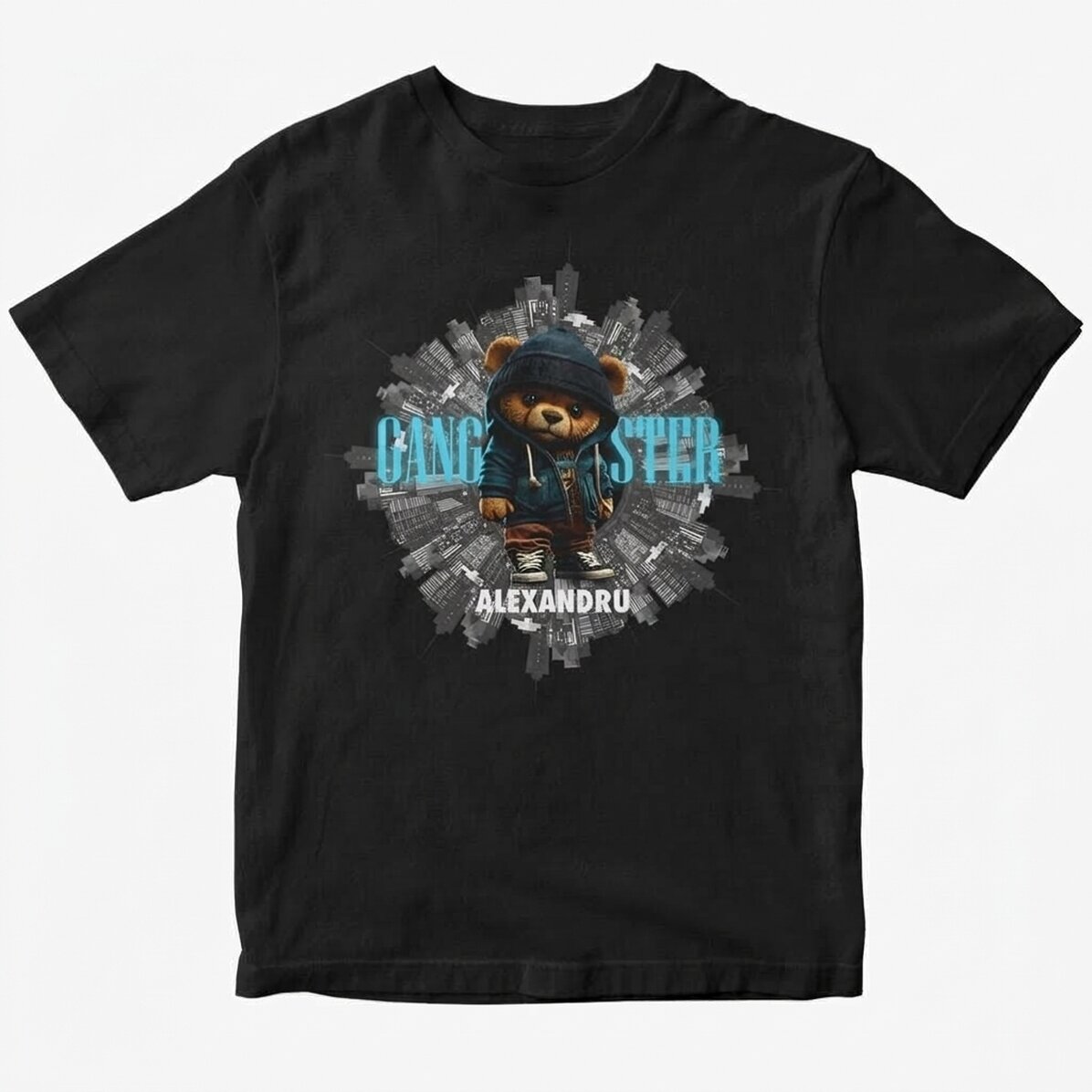 T-shirt en coton personnalisé avec un texte - Gangster