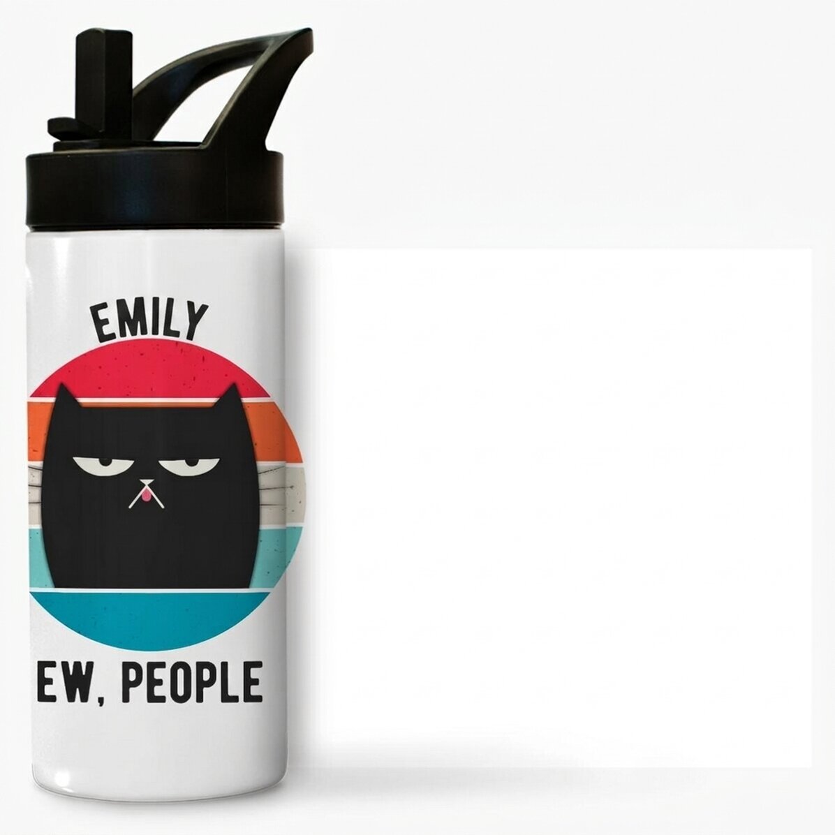 Thermos avec poignée et paille, personnalisé avec un prénom - Ew, people