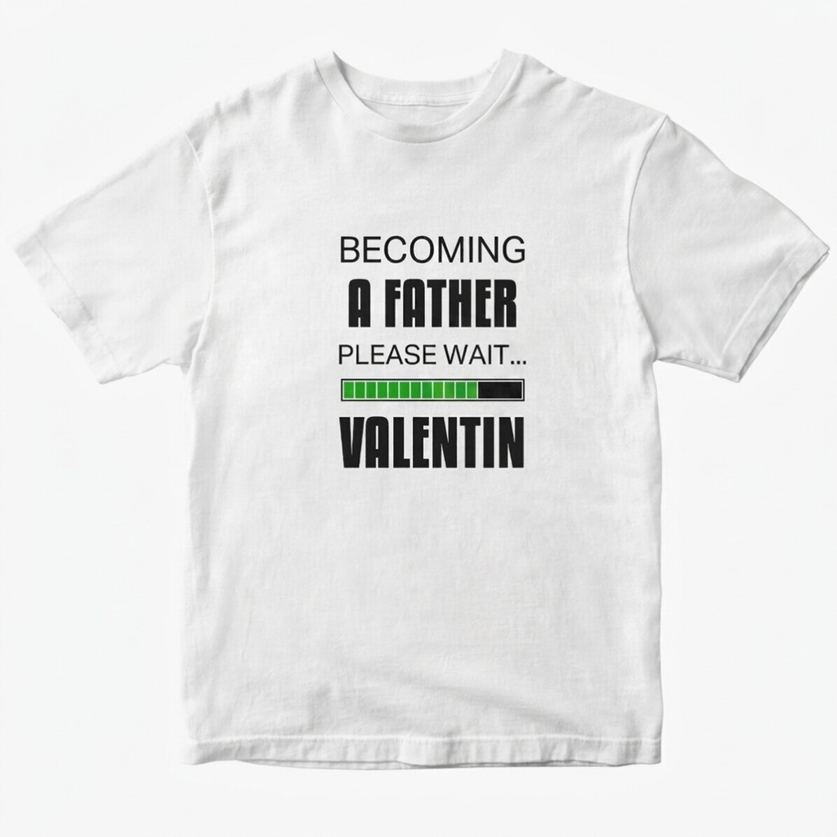 T-shirt en coton personnalisé avec le texte « Becoming a father »