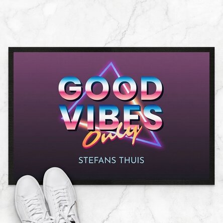 Op maat gemaakte deurmat met tekst - Good vibes only