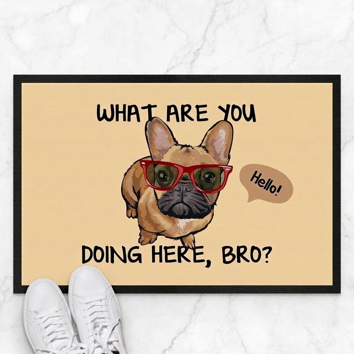 Op maat gemaakte deurmat met tekst - Grappige hond
