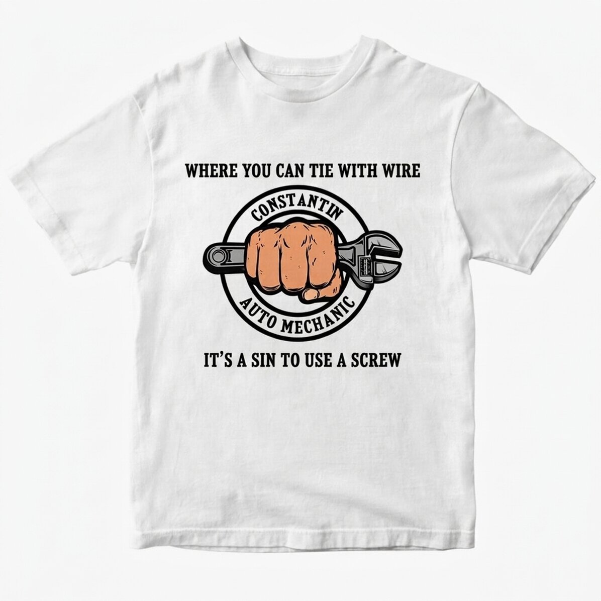 T-shirt en coton personnalisé avec un texte - Mécanicien