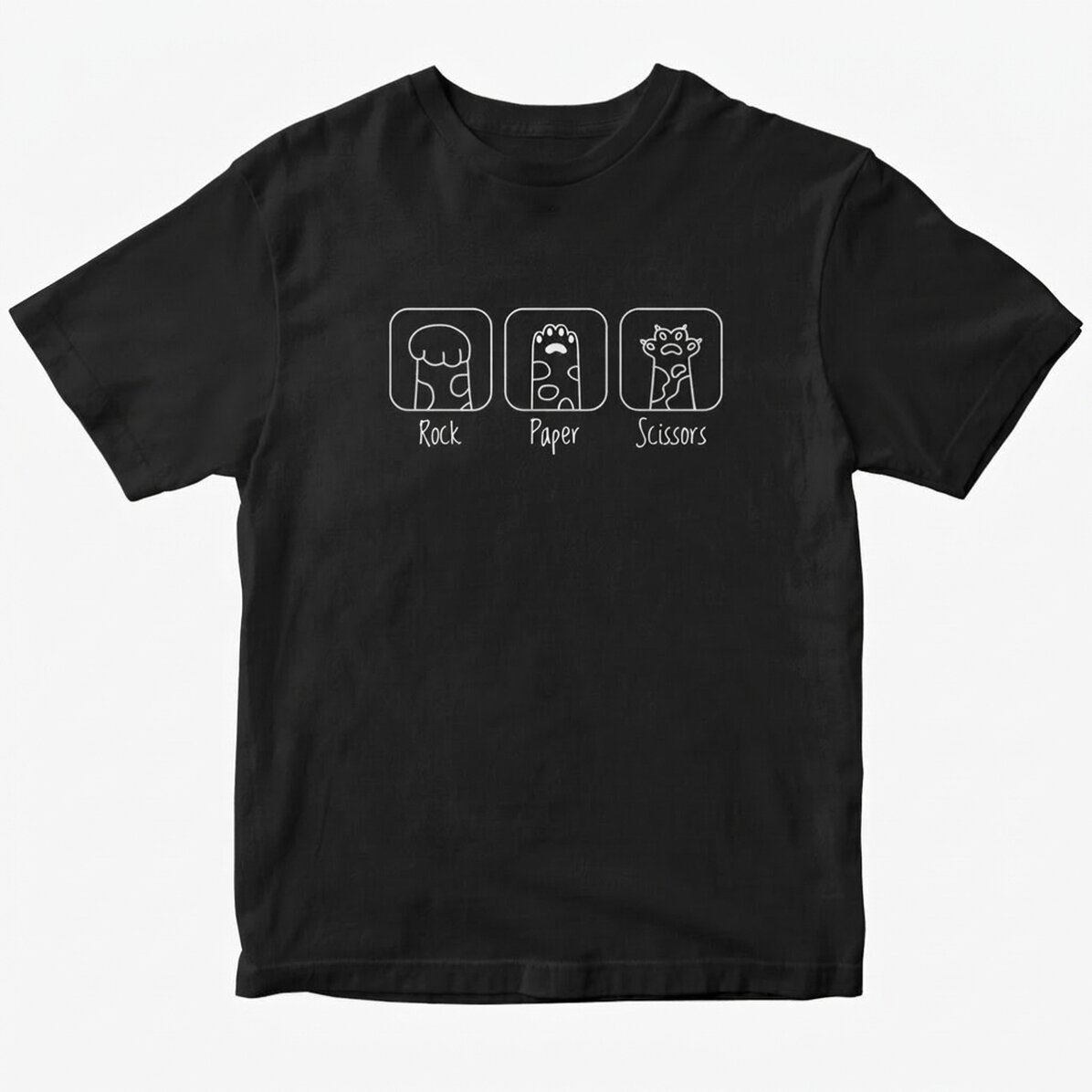 Katoenen T-shirt met gepersonaliseerde tekst - Rock, paper, scissors