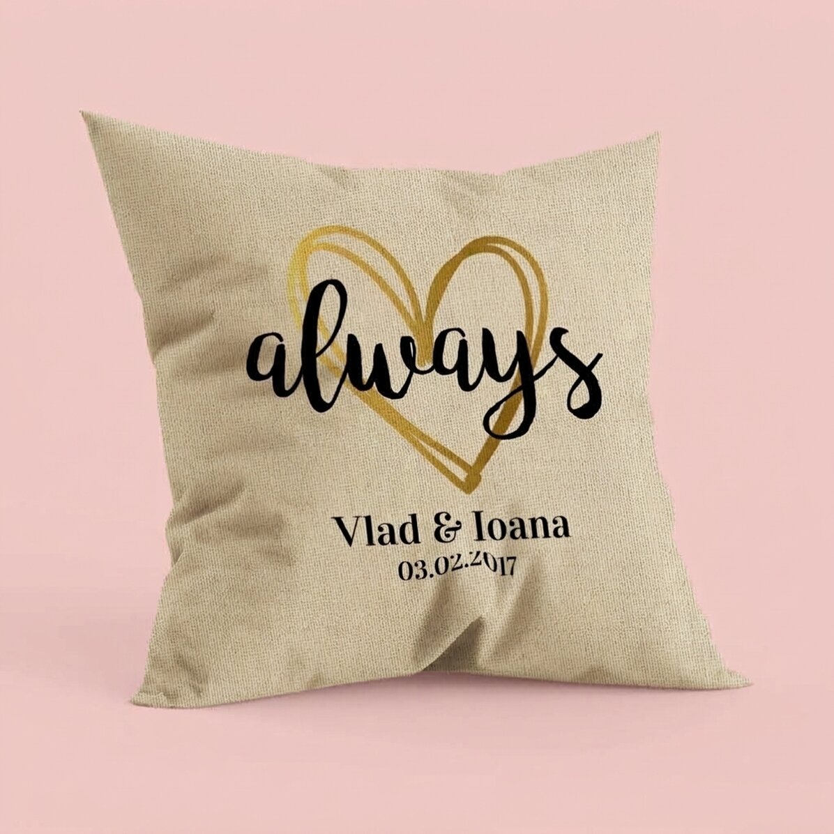 Gepersonaliseerd kussen voor koppels - always - In