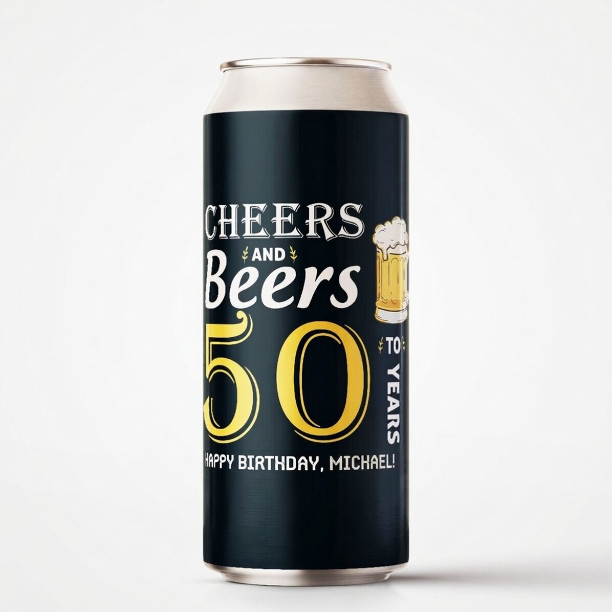 Bière en canette personnalisée avec un texte - Cheers