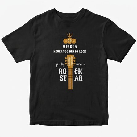 Katoenen T-shirt met gepersonaliseerde tekst - Rockstar