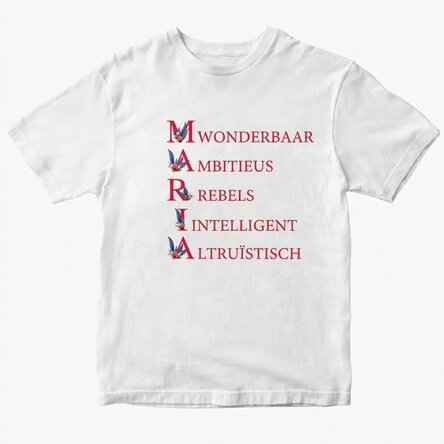 Katoenen T-shirt met gepersonaliseerde tekst - Maria