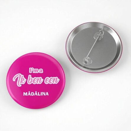 Gepersonaliseerde button met boodschap - Barbie girl