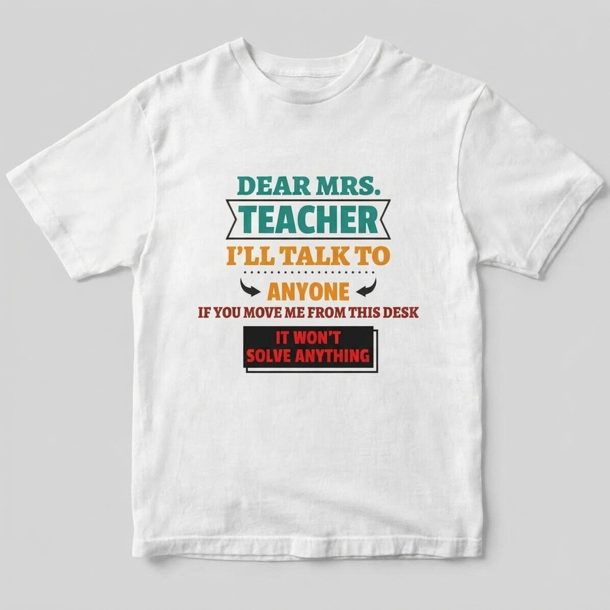 Katoenen T-shirt met gepersonaliseerde tekst - Ik praat met iedereen