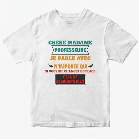 T-shirt en coton personnalisé avec inscription - « Je parle à tout le monde »