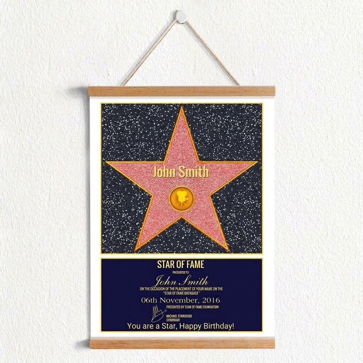 Affiche personnalisée avec accroche-vêtements - Star of Fame