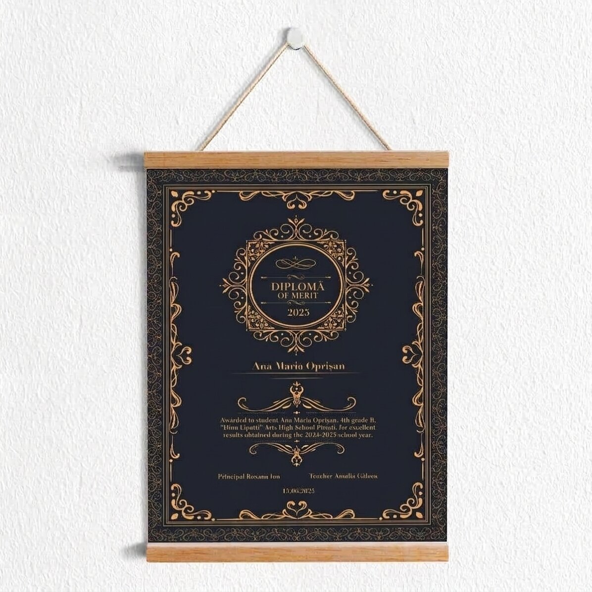 Affiche personnalisée avec accroche-vêtements - Diplôme