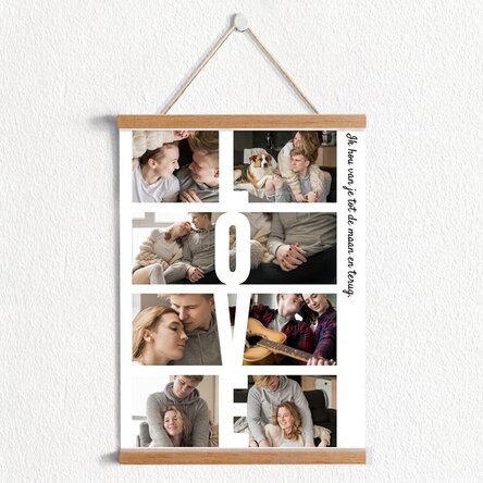 Gepersonaliseerde poster met haakjes, tekst en 8 foto