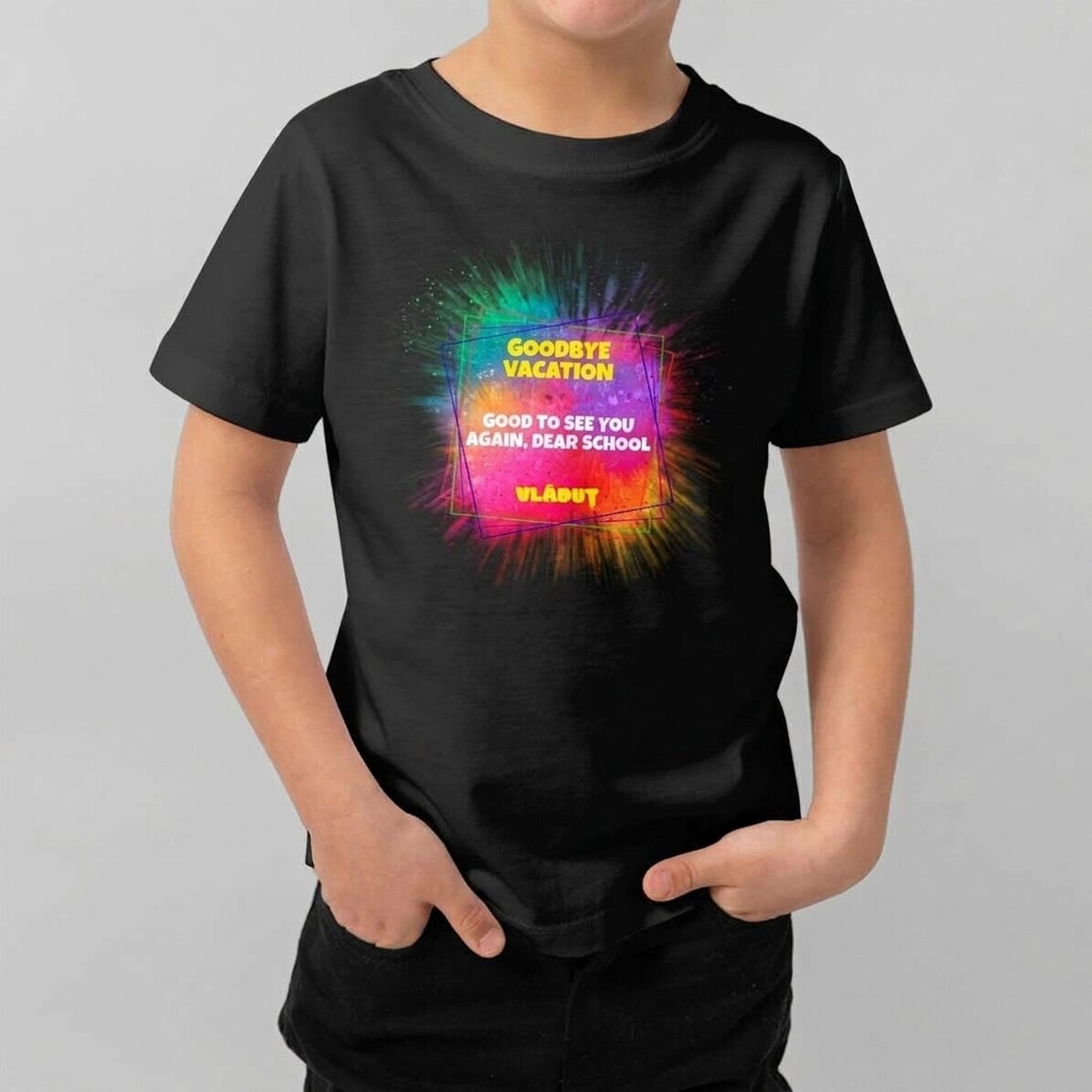 Katoenen T-shirt voor kinderen, gepersonaliseerd met tekst - Splash