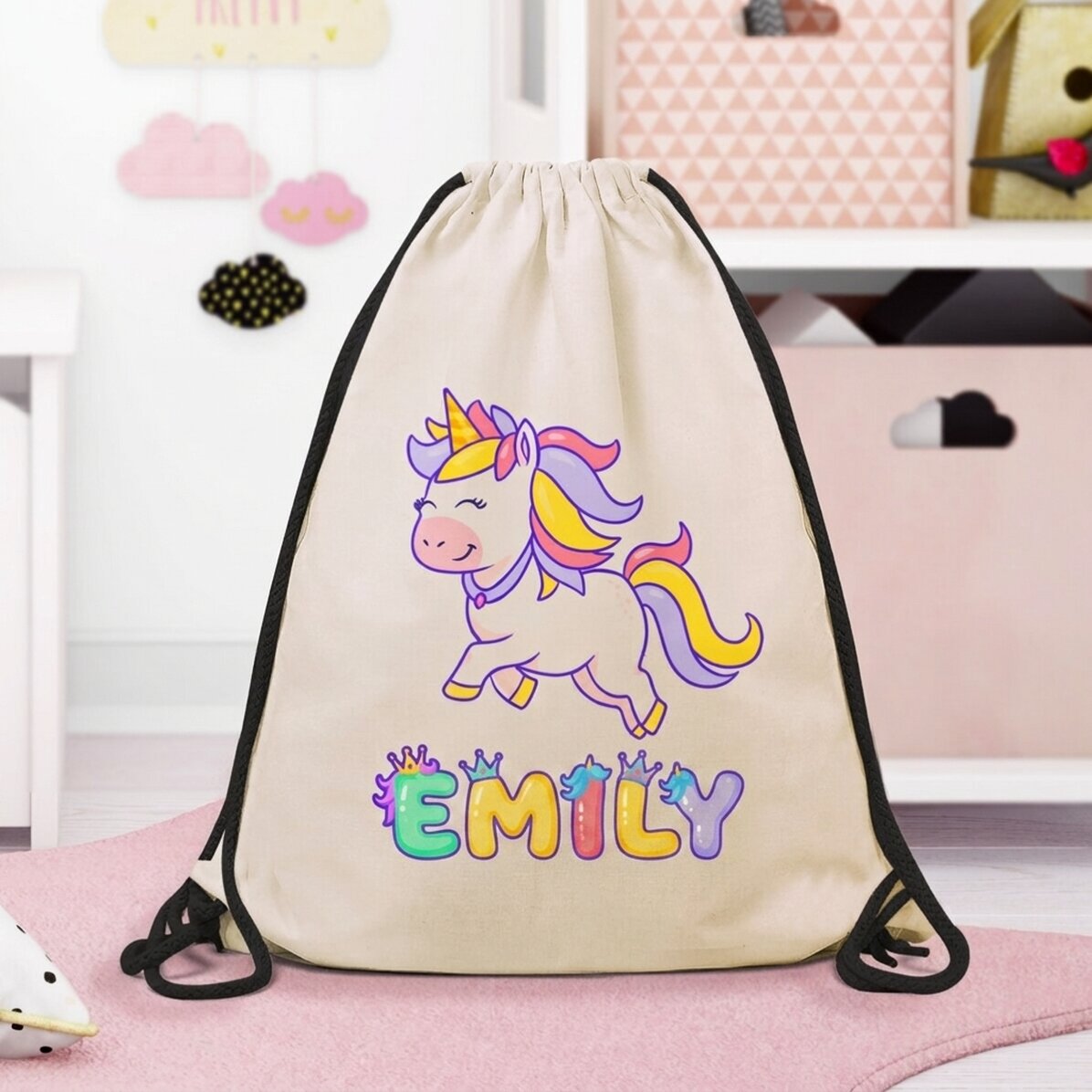 Sac à dos personnalisé avec prénom - Licorne