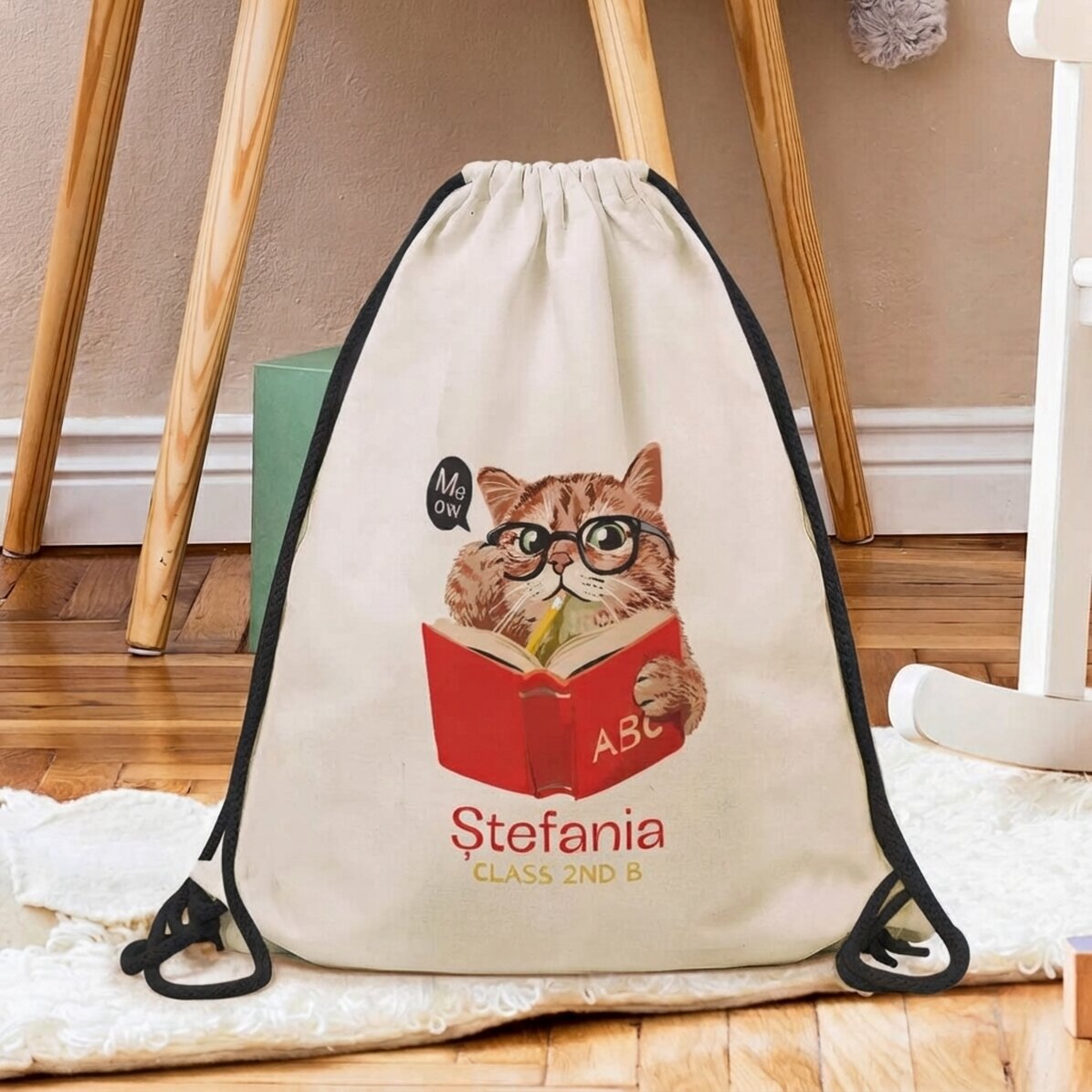 Sac à dos personnalisé avec prénom - Meow