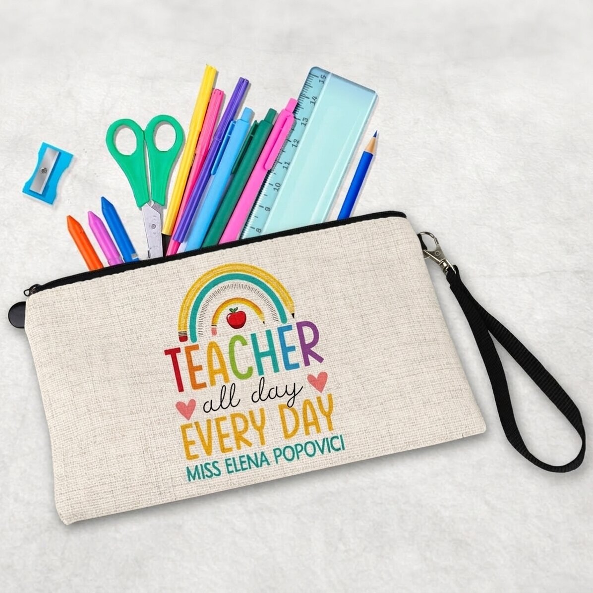 Kit pour enseignants personnalisé avec le texte « Teacher all day »