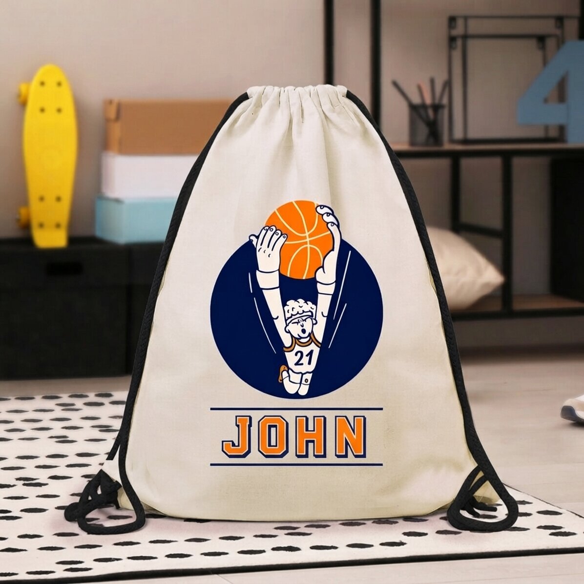 Sac à dos personnalisé avec prénom - Basket-ball
