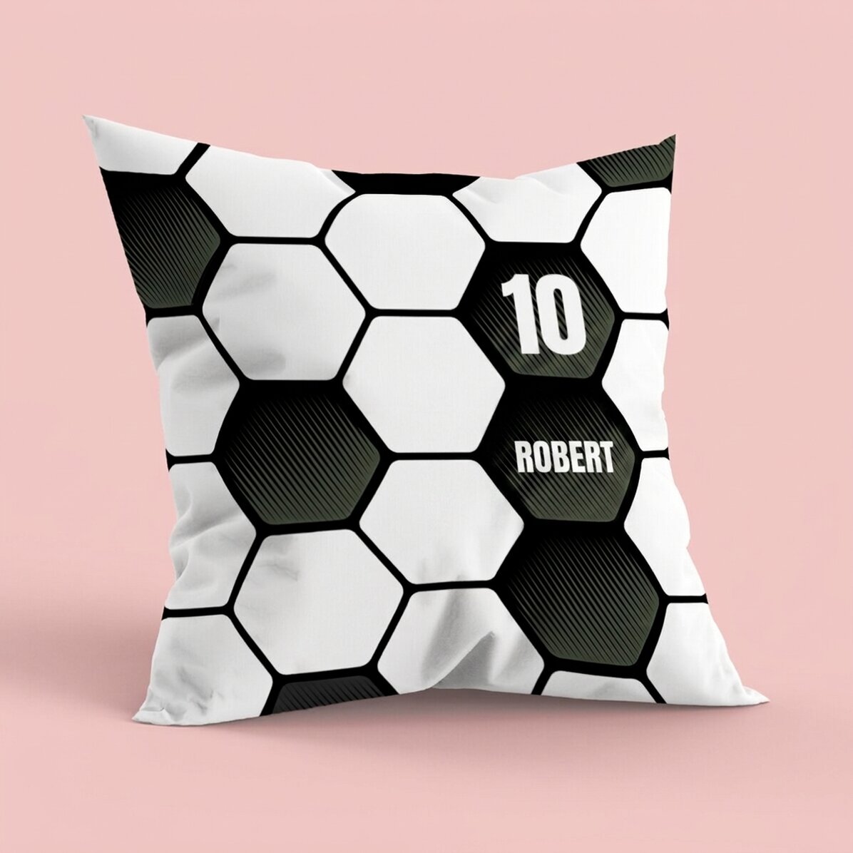Gepersonaliseerd kussen met naam, groot formaat - Voetbal