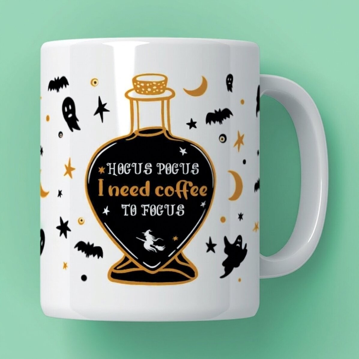 Tasse personnalisée avec un texte pour Halloween - Hocus Pocus