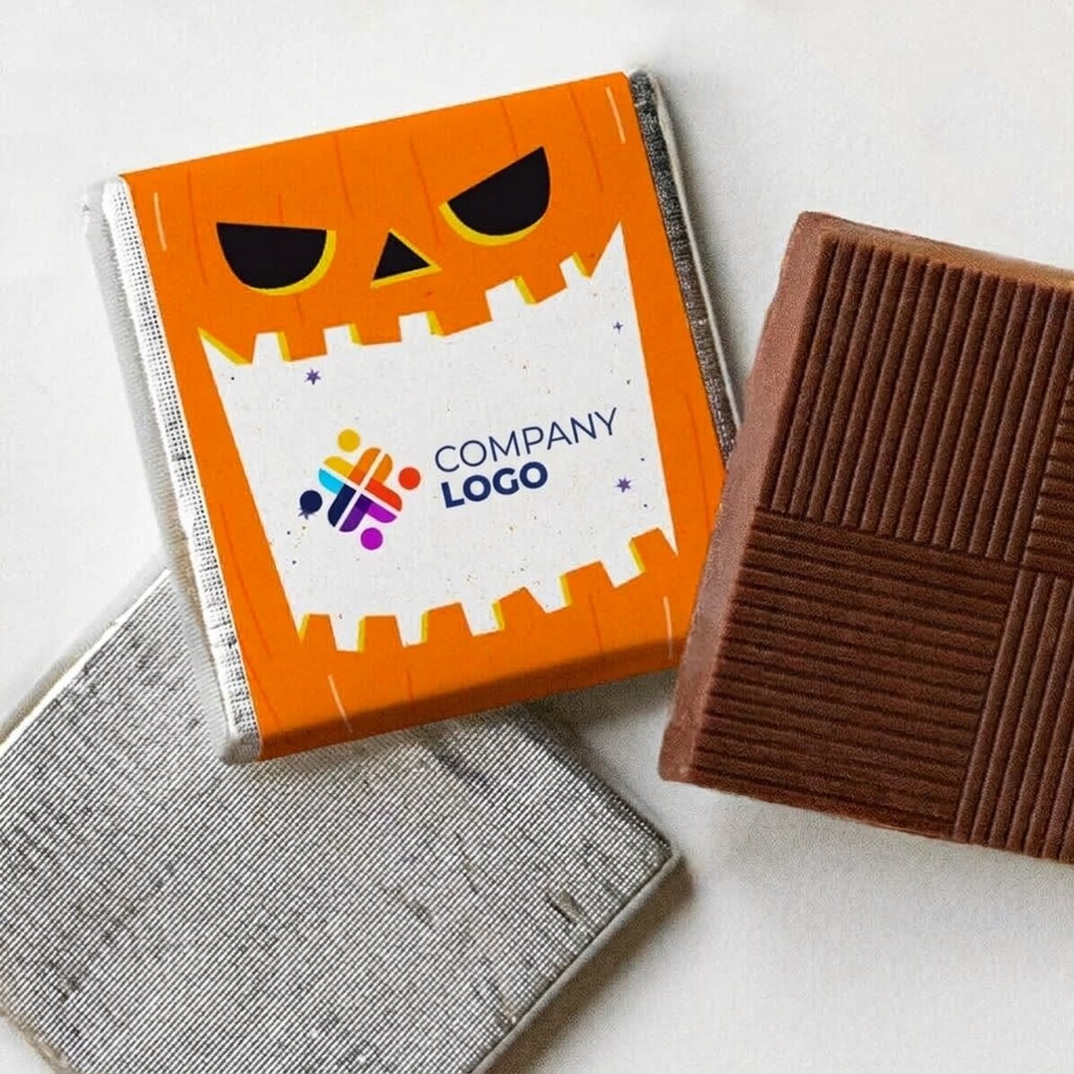 Mini-chocolat personnalisé avec logo et message d
