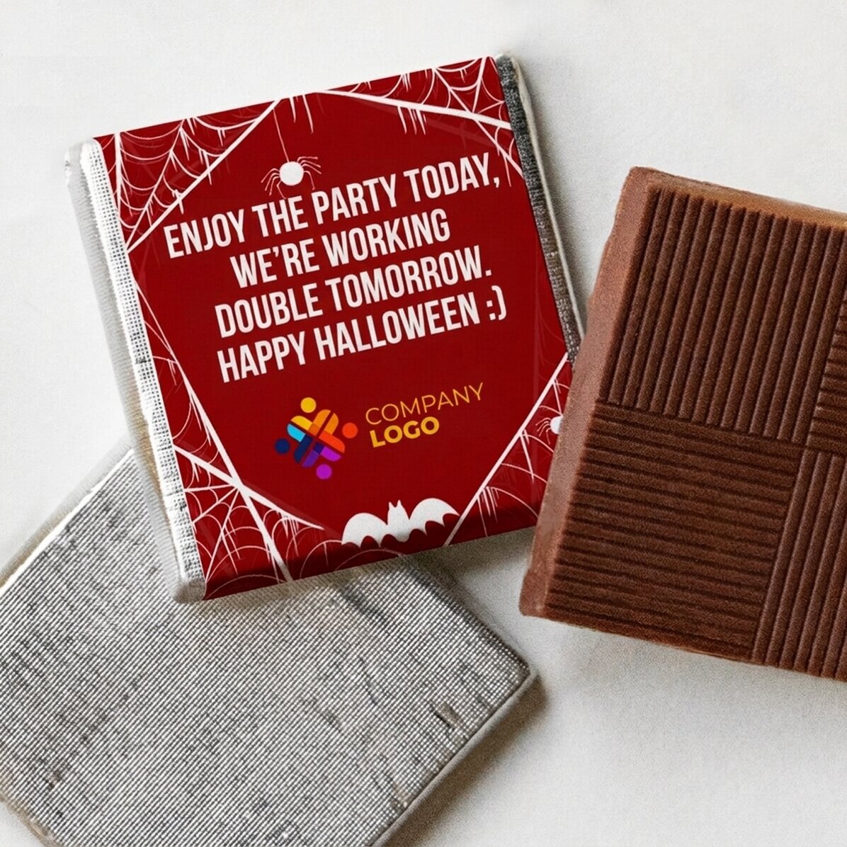 Gepersonaliseerde mini-chocolade met logo en boodschap - Halloween