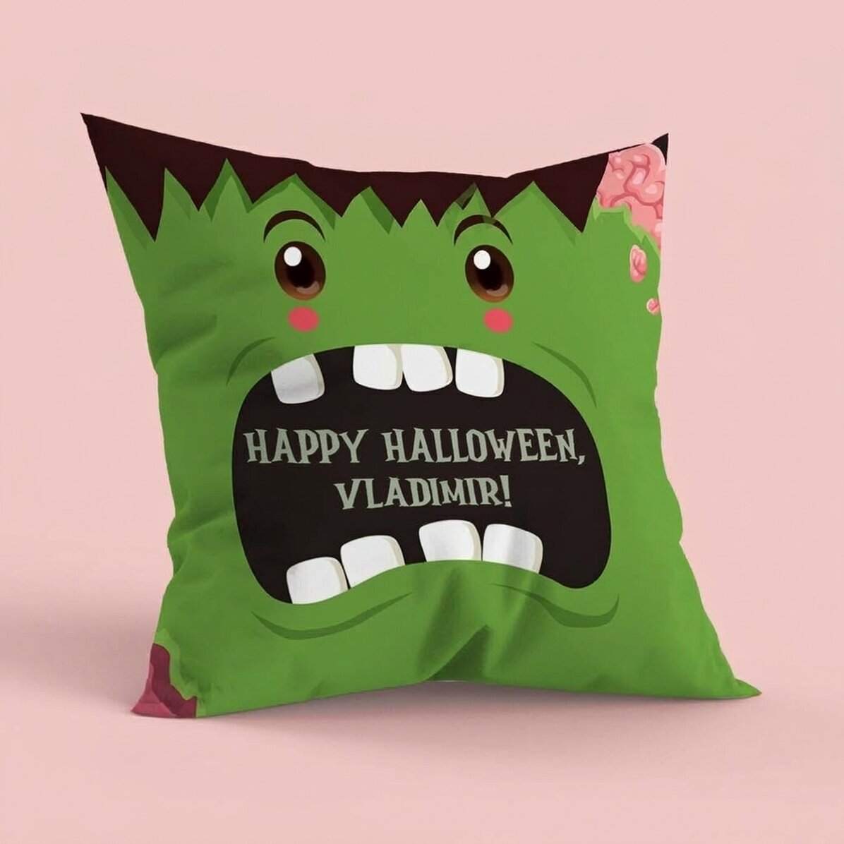 Coussin personnalisé avec inscription, grand format - Halloween