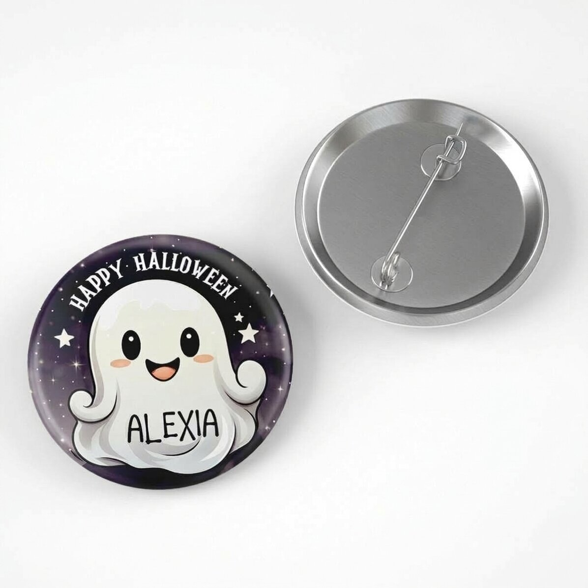 Gepersonaliseerde button met naam - Het sympathieke spookje