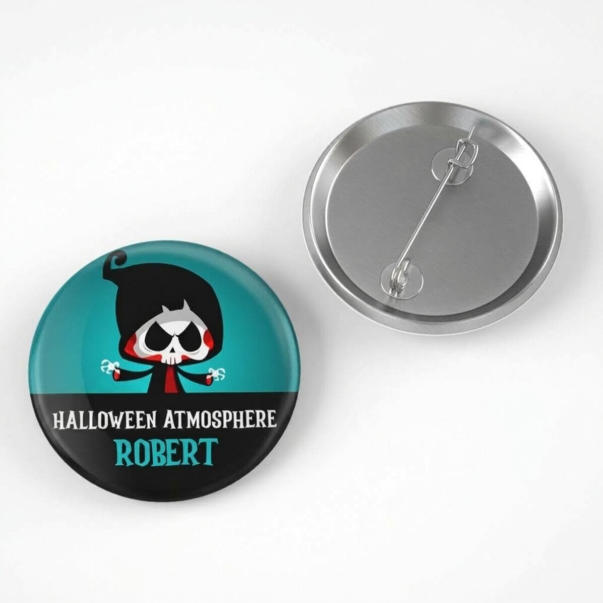 Gepersonaliseerde button met naam - Halloween-sfeer