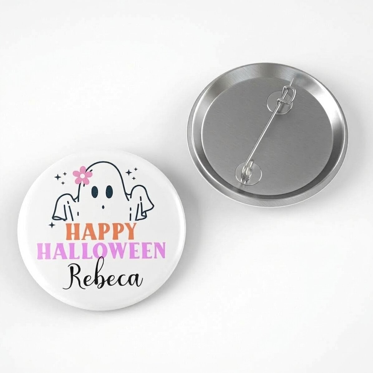 Gepersonaliseerde button met naam - Leuke Halloween