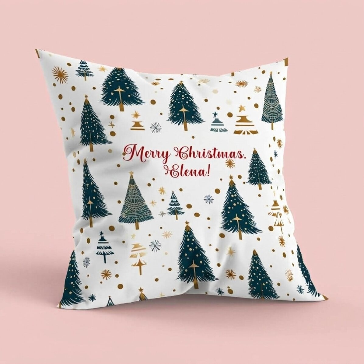 Coussin personnalisé avec message - Sapin de Noël