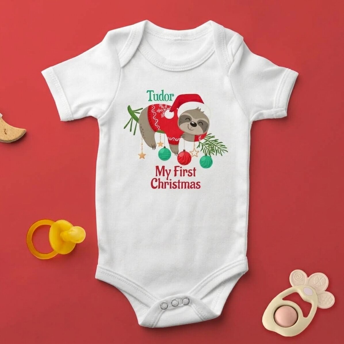 Body pour bébé personnalisé avec un texte - Lenes de Noël