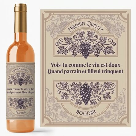 Vin personnalisé avec un message - Vigne