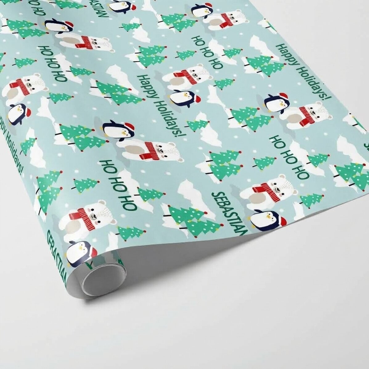 Gepersonaliseerd cadeaupapier met tekst voor kinderen - Kerstmis
