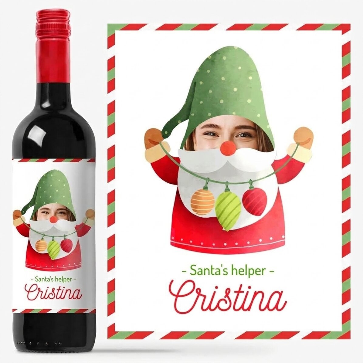 Vin personnalisé avec photo et message - L