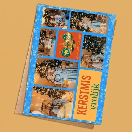 Gepersonaliseerde kaart met 6 foto’s en tekst - Holly Jolly