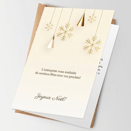 Carte de vœux personnalisée, recto-verso, avec texte et logo - Décorations