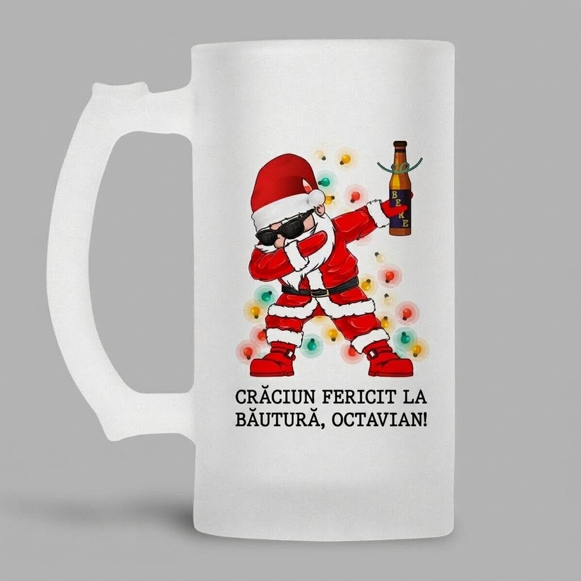 Chope à bière personnalisée avec inscription - Merry Drinks - Mas