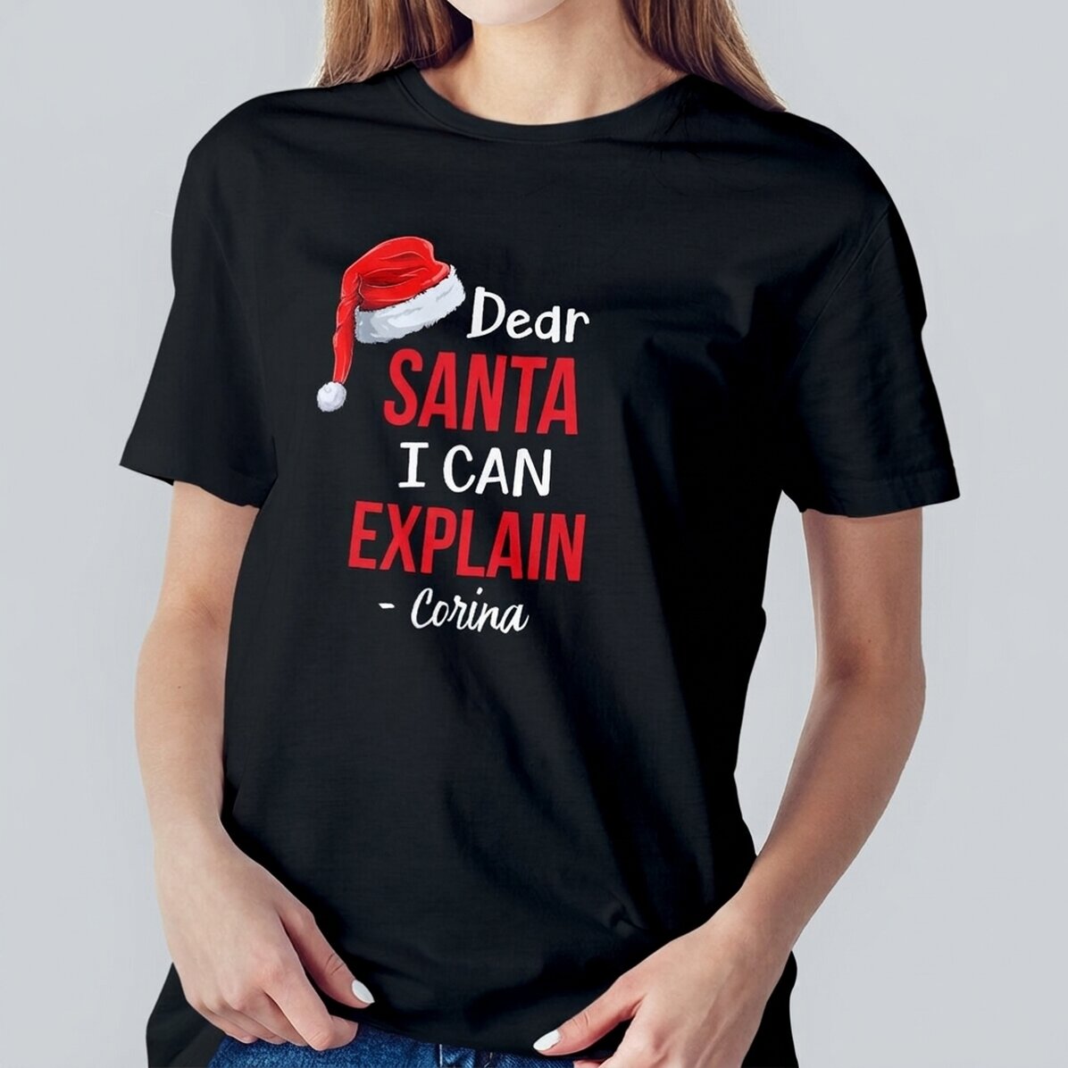 Katoenen T-shirt met gepersonaliseerde tekst - Dear Santa