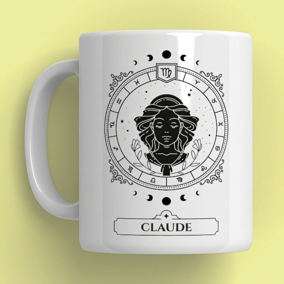 Tasse personnalisée avec prénom et signe du zodiaque - Vierge