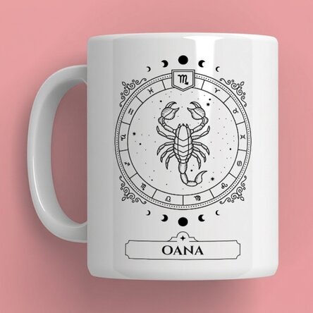 Tasse personnalisée avec prénom et signe du zodiaque - Scorpion