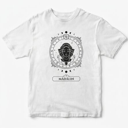 T-shirt en coton personnalisé avec un prénom et un signe du zodiaque - Vierge