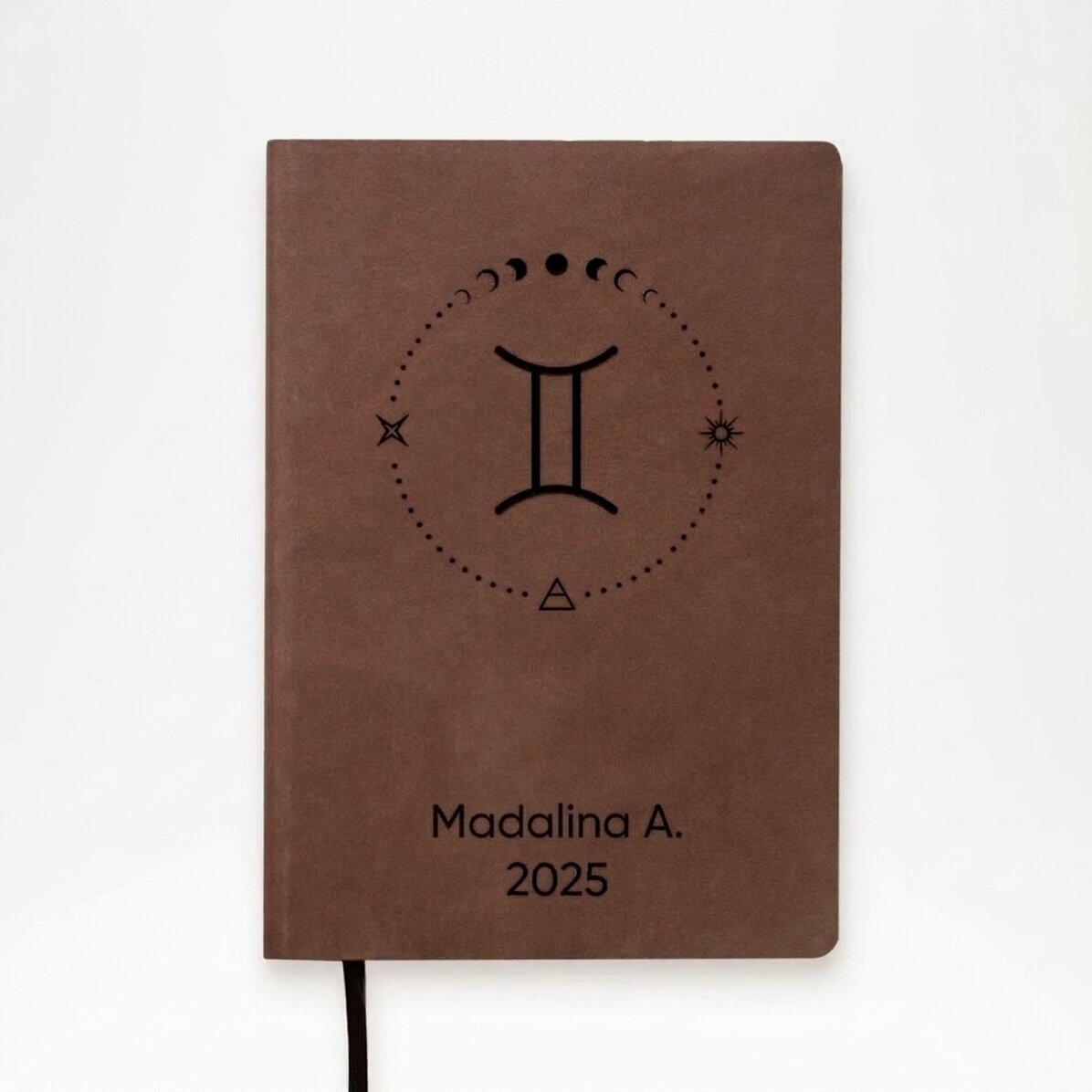 Gepersonaliseerde leren agenda met tekst en het sterrenbeeld Tweelingen