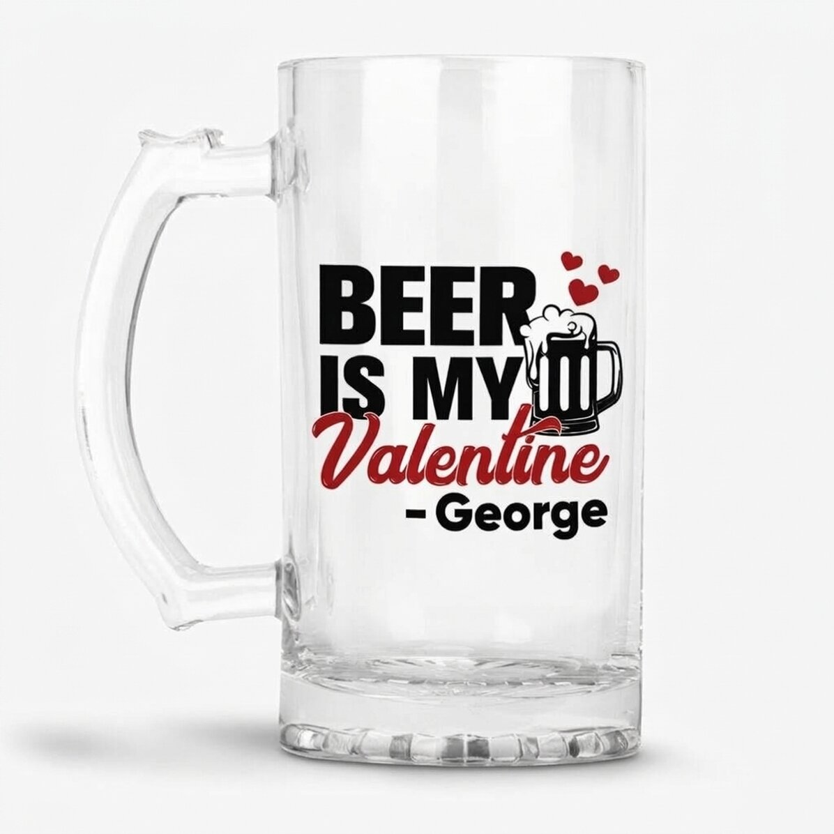 Gepersonaliseerde bierpul met tekst - Beer is my Valentine