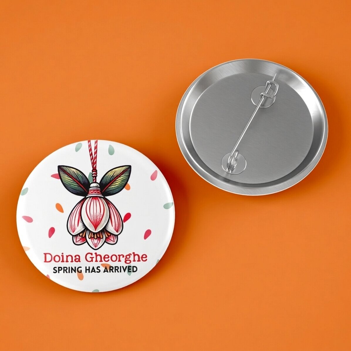 Gepersonaliseerde button met tekst - Sneeuwklokje