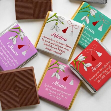 Gepersonaliseerde mini-chocolade met boodschap