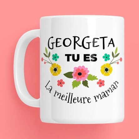Tasse personnalisée avec inscription - Fleurs de printemps