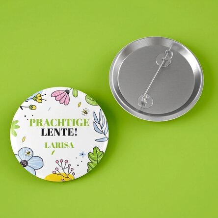Gepersonaliseerde button met tekst - Doodle spring