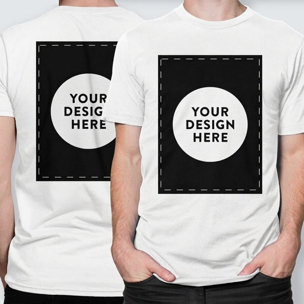 T-shirt en coton personnalisé avec ton motif recto-verso